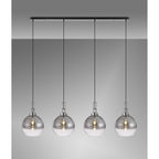 NLK06259 Acme 4 Light Linear Pendant Polished Nickel Matt Black