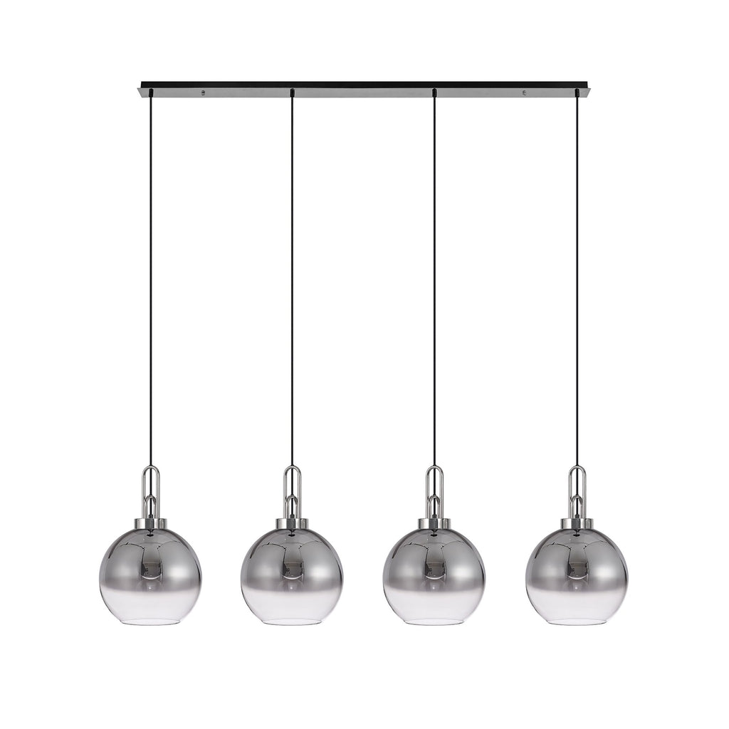 NLK06259 Acme 4 Light Linear Pendant Polished Nickel Matt Black