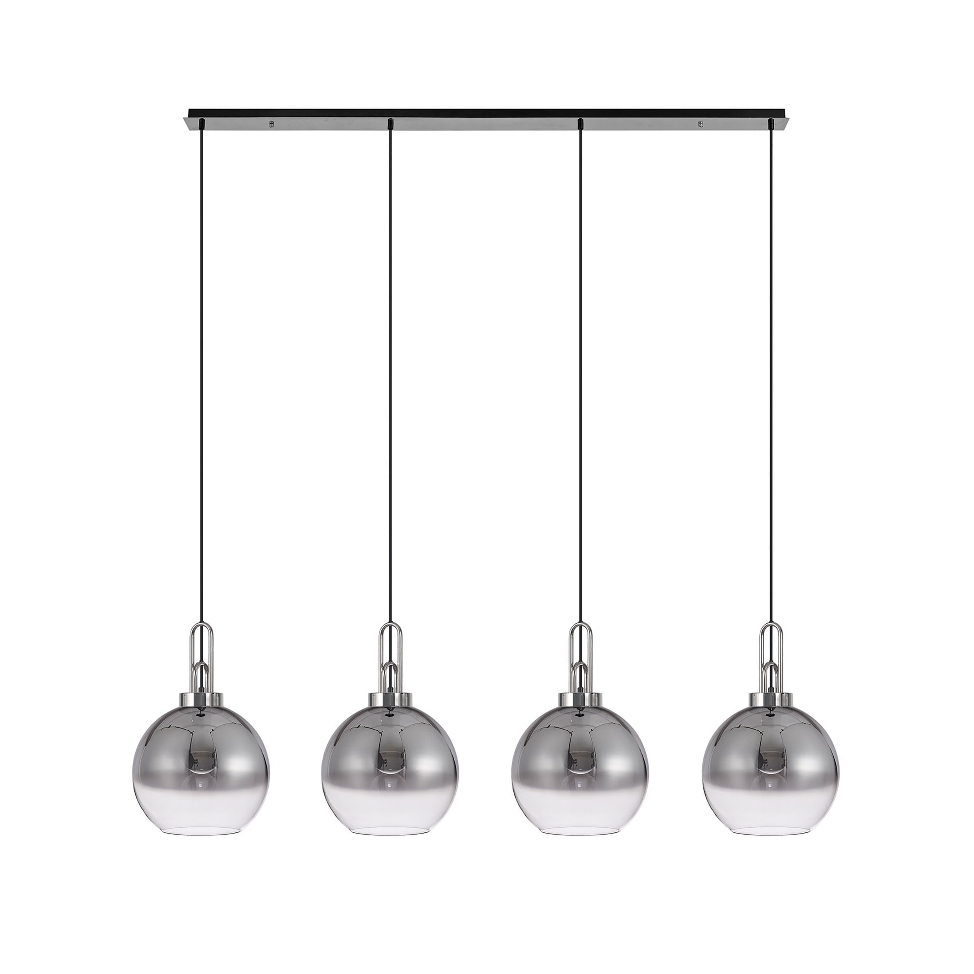 NLK06259 Acme 4 Light Linear Pendant Polished Nickel Matt Black