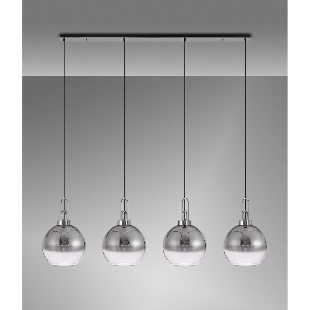 NLK06259 Acme 4 Light Linear Pendant Polished Nickel Matt Black