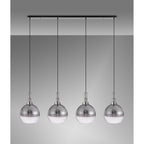 NLK06259 Acme 4 Light Linear Pendant Polished Nickel Matt Black