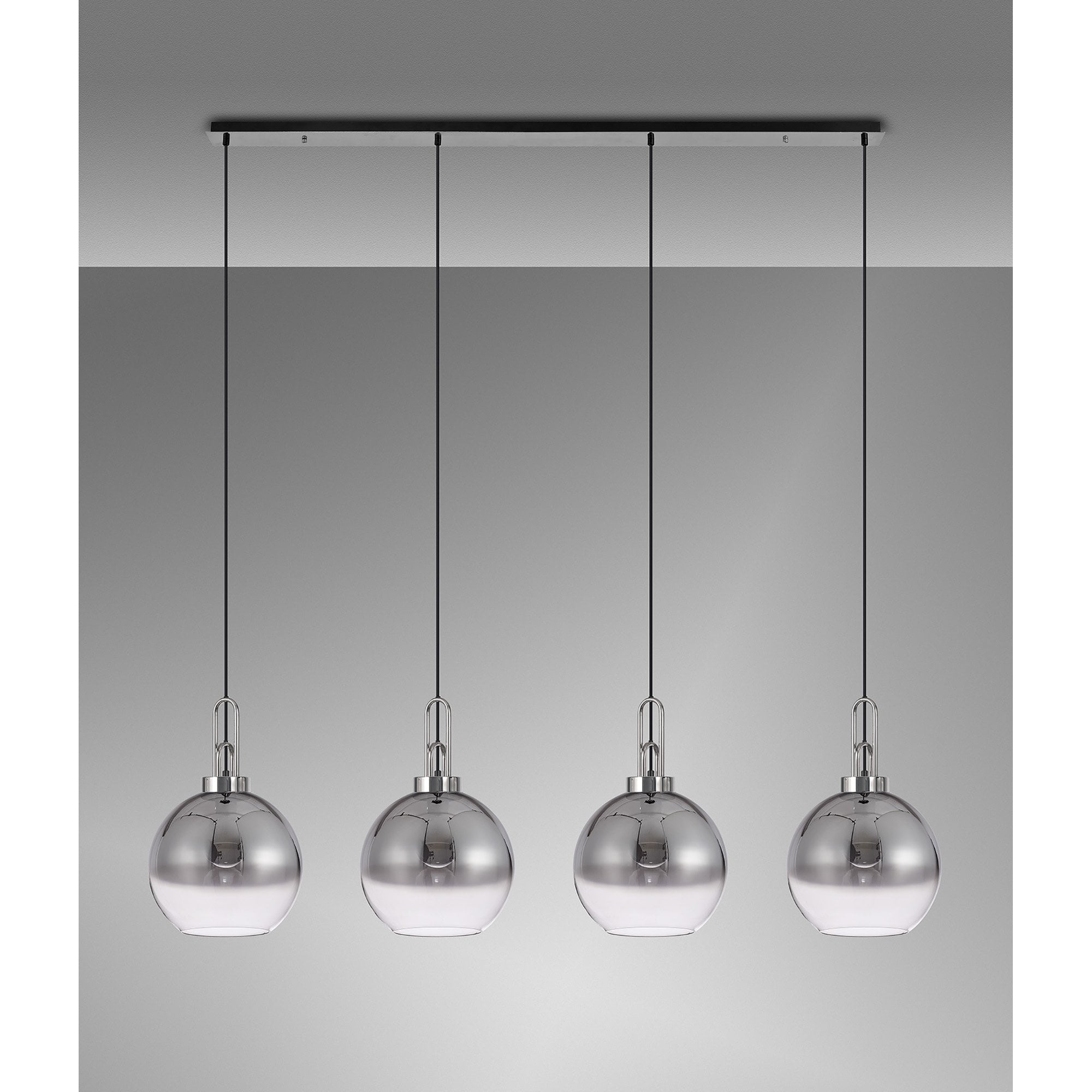 NLK06259 Acme 4 Light Linear Pendant Polished Nickel Matt Black