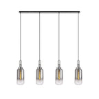 NLK06269 Acme 4 Light Linear Pendant Polished Nickel Matt Black