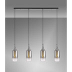 NLK06269 Acme 4 Light Linear Pendant Polished Nickel Matt Black