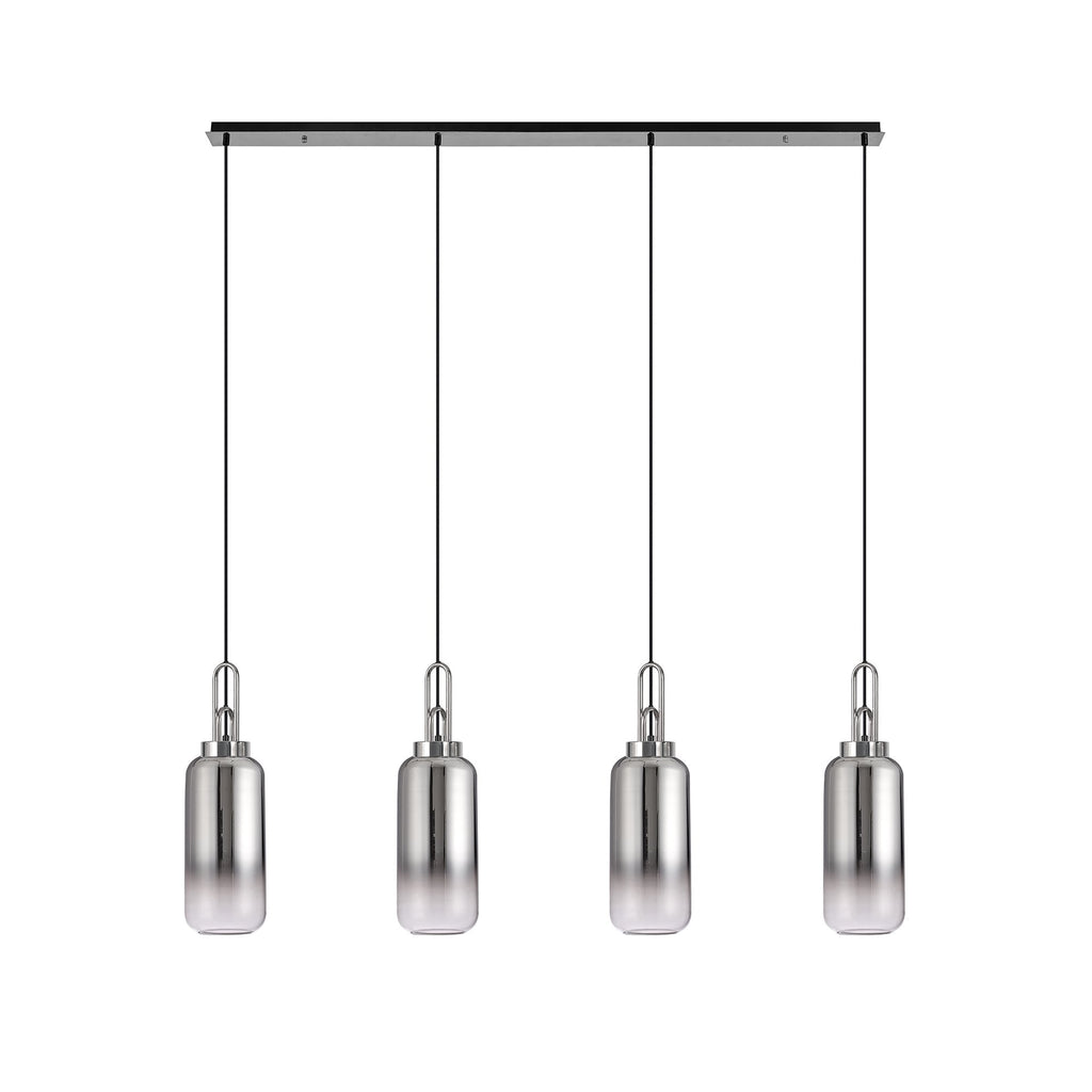 NLK06269 Acme 4 Light Linear Pendant Polished Nickel Matt Black