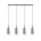 NLK06269 Acme 4 Light Linear Pendant Polished Nickel Matt Black