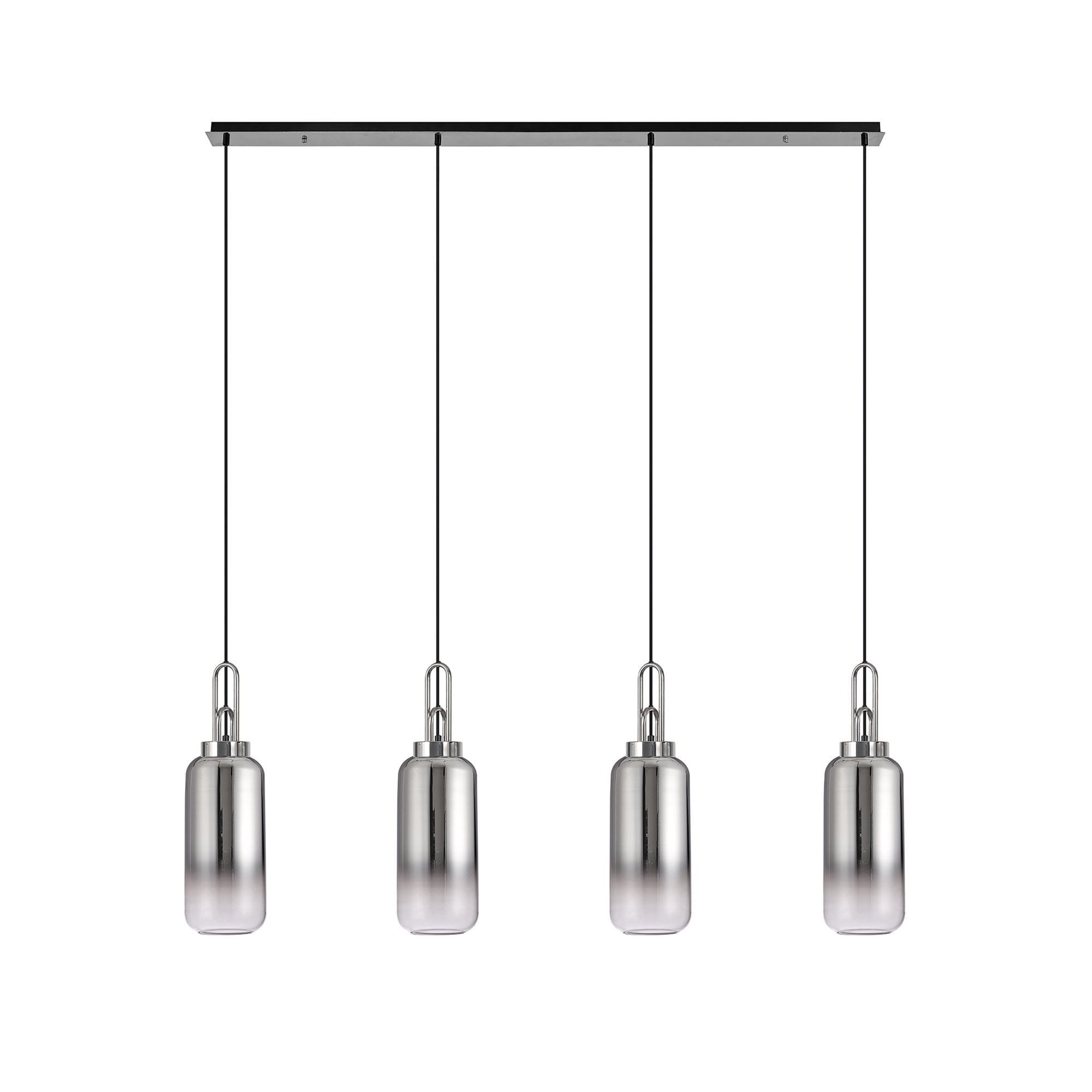 NLK06269 Acme 4 Light Linear Pendant Polished Nickel Matt Black