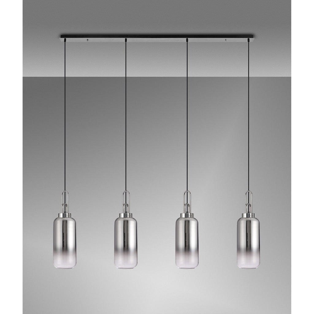 NLK06269 Acme 4 Light Linear Pendant Polished Nickel Matt Black