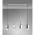 NLK06269 Acme 4 Light Linear Pendant Polished Nickel Matt Black