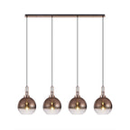 NLK06279 Amsterdam 4 Light Linear Pendant Copper Matt Black