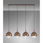 NLK06279 Amsterdam 4 Light Linear Pendant Copper Matt Black