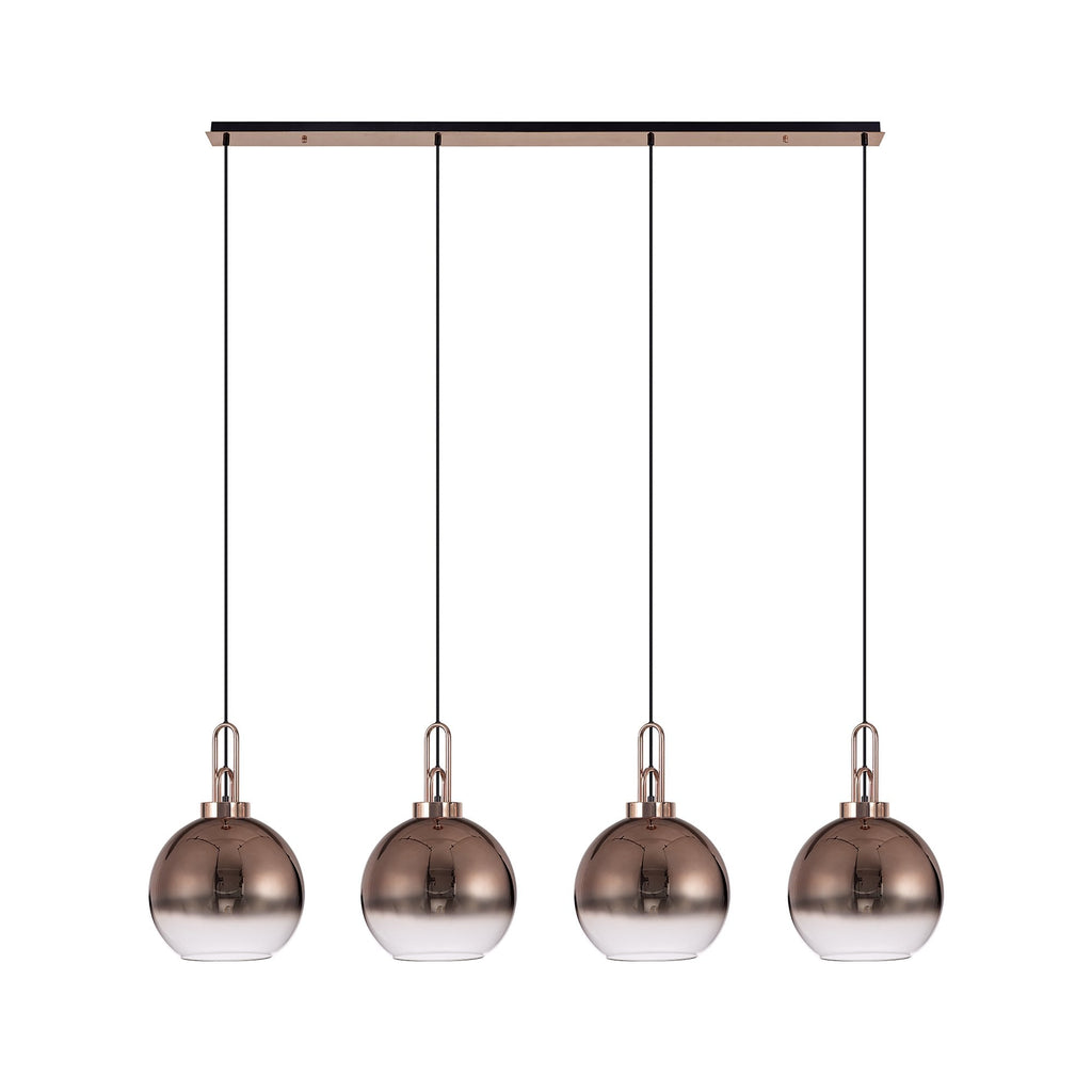 NLK06279 Amsterdam 4 Light Linear Pendant Copper Matt Black