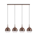 NLK06279 Amsterdam 4 Light Linear Pendant Copper Matt Black