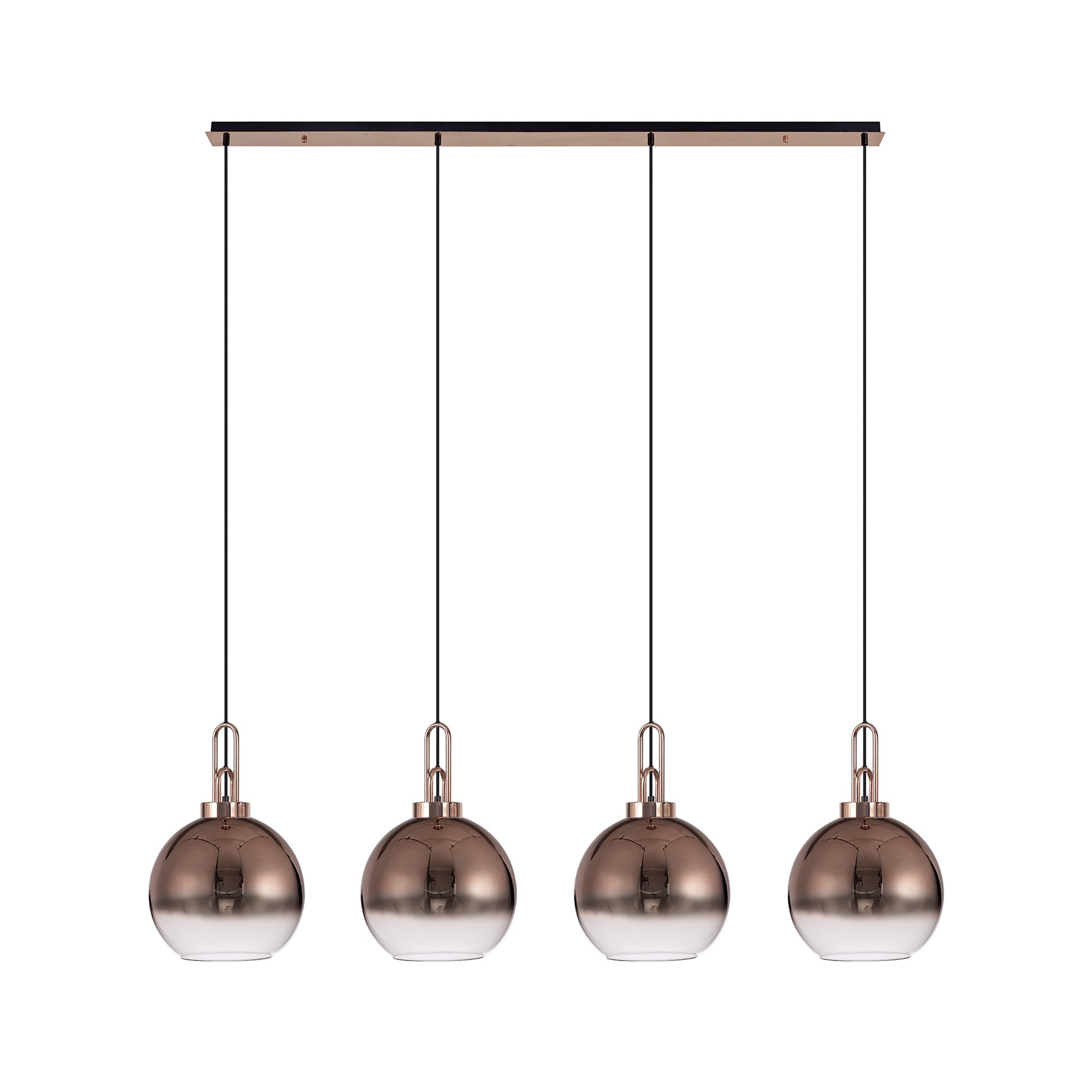 NLK06279 Amsterdam 4 Light Linear Pendant Copper Matt Black