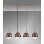 NLK06279 Amsterdam 4 Light Linear Pendant Copper Matt Black