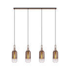 NLK06289 Amsterdam 4 Light Linear Pendant Copper Matt Black
