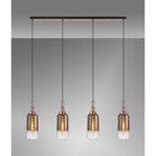 NLK06289 Amsterdam 4 Light Linear Pendant Copper Matt Black