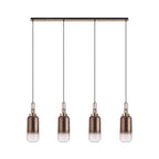 NLK06289 Amsterdam 4 Light Linear Pendant Copper Matt Black