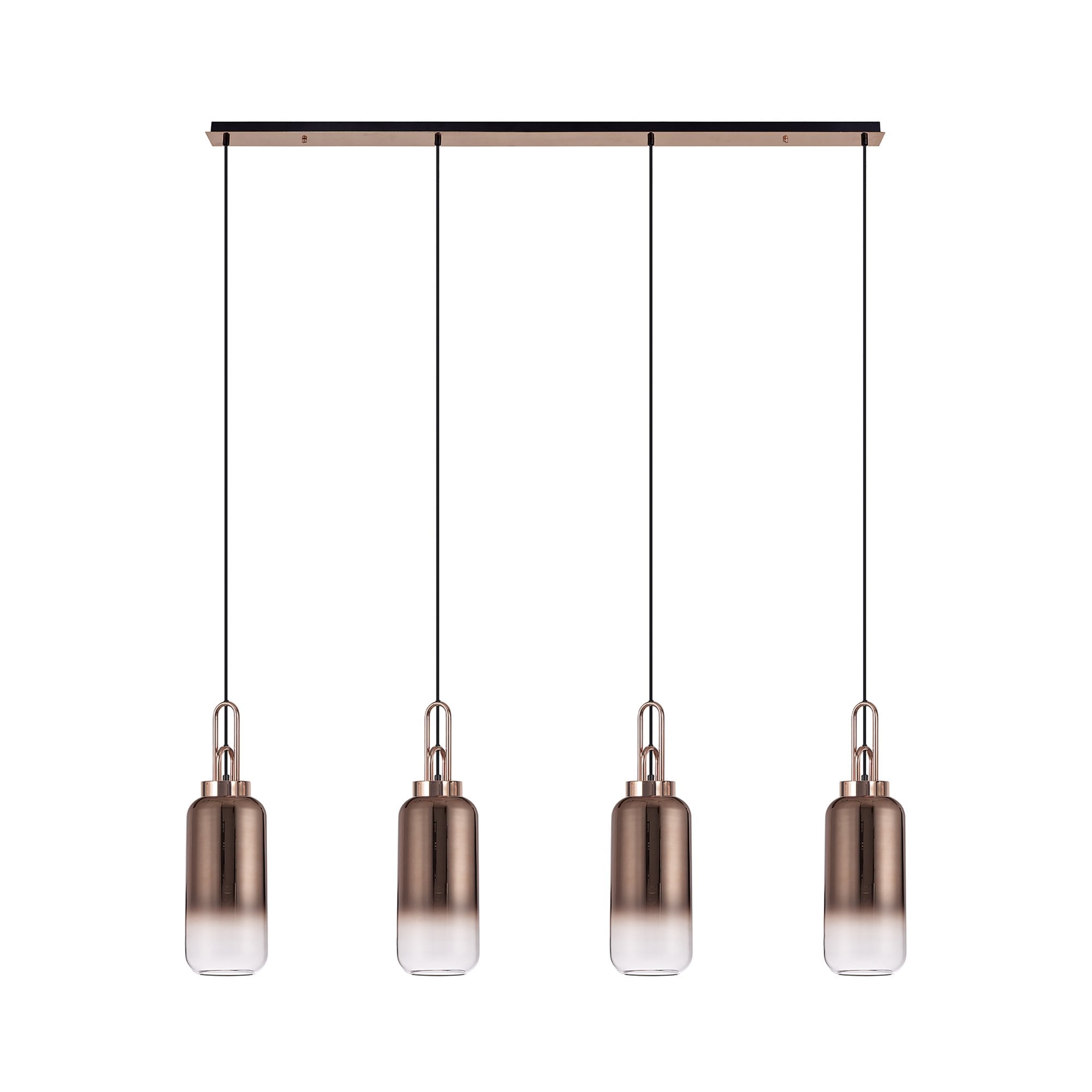 NLK06289 Amsterdam 4 Light Linear Pendant Copper Matt Black