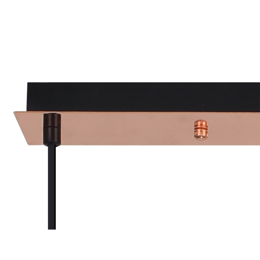 NLK06289 Amsterdam 4 Light Linear Pendant Copper Matt Black