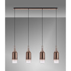 NLK06289 Amsterdam 4 Light Linear Pendant Copper Matt Black