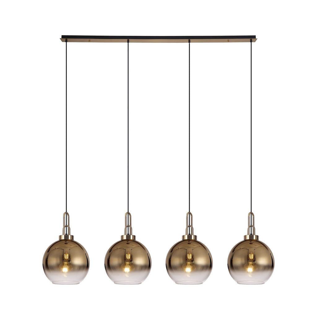 NLK06299 Acme 4 Light Linear Pendant Brass Gold Matt Black