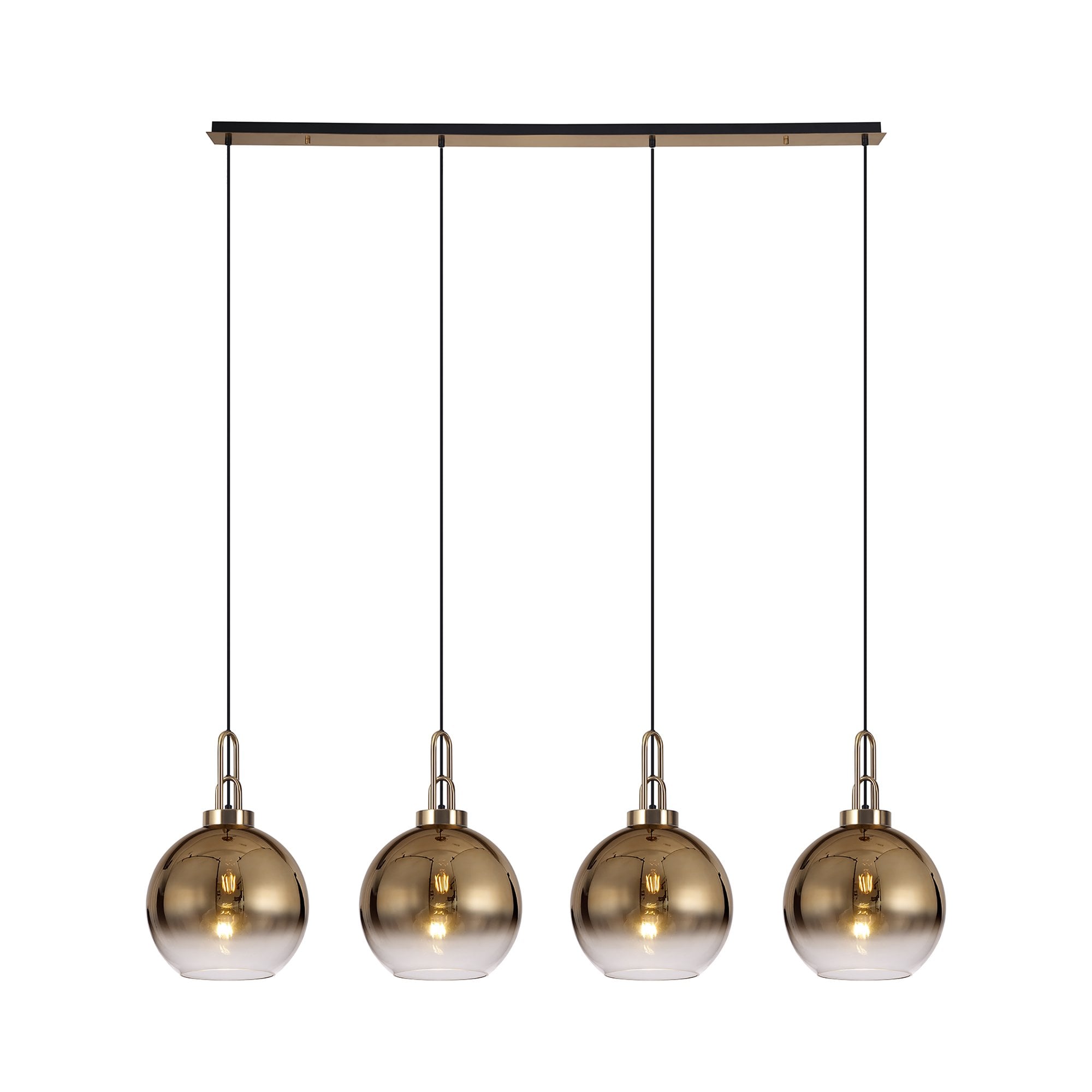 NLK06299 Acme 4 Light Linear Pendant Brass Gold Matt Black