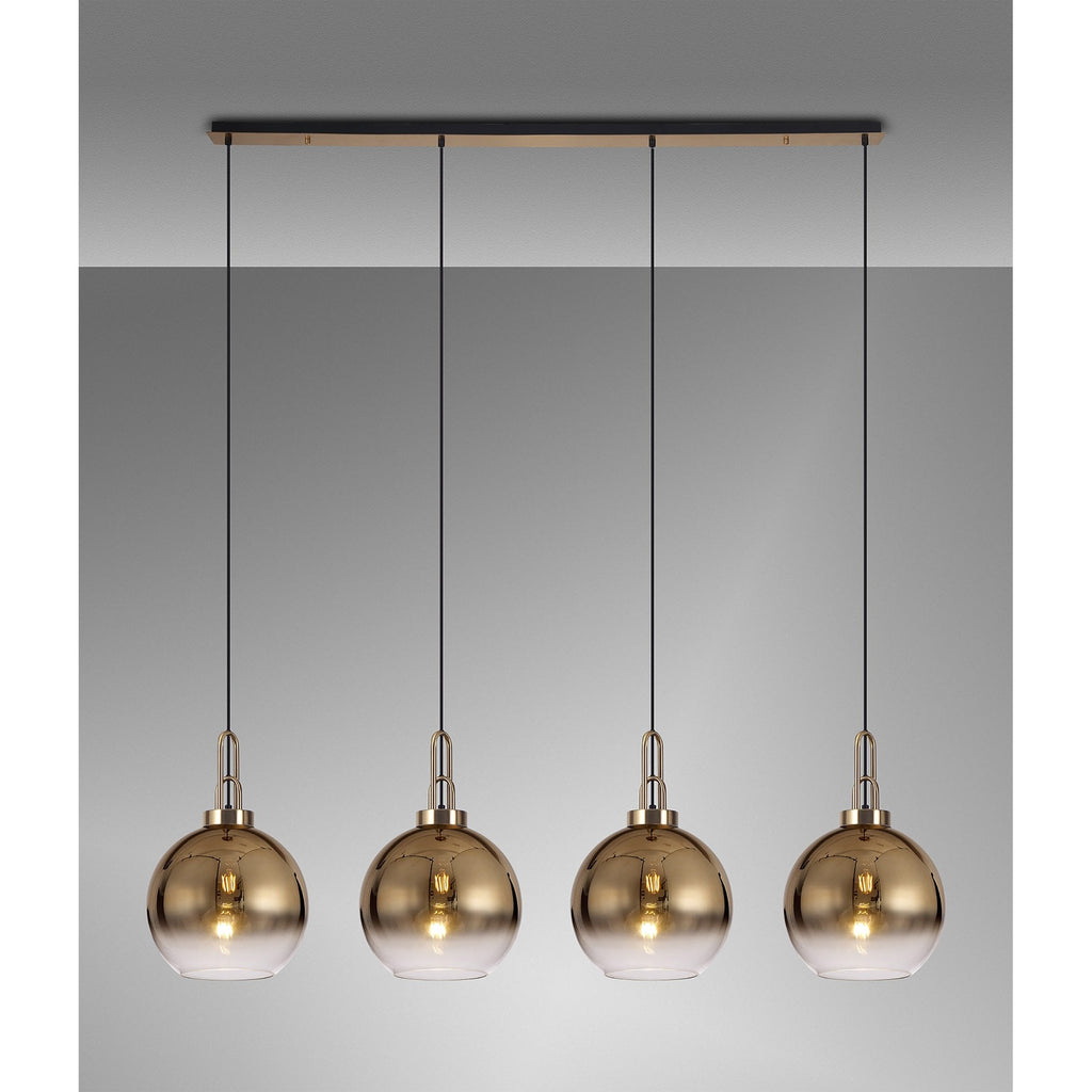 NLK06299 Acme 4 Light Linear Pendant Brass Gold Matt Black