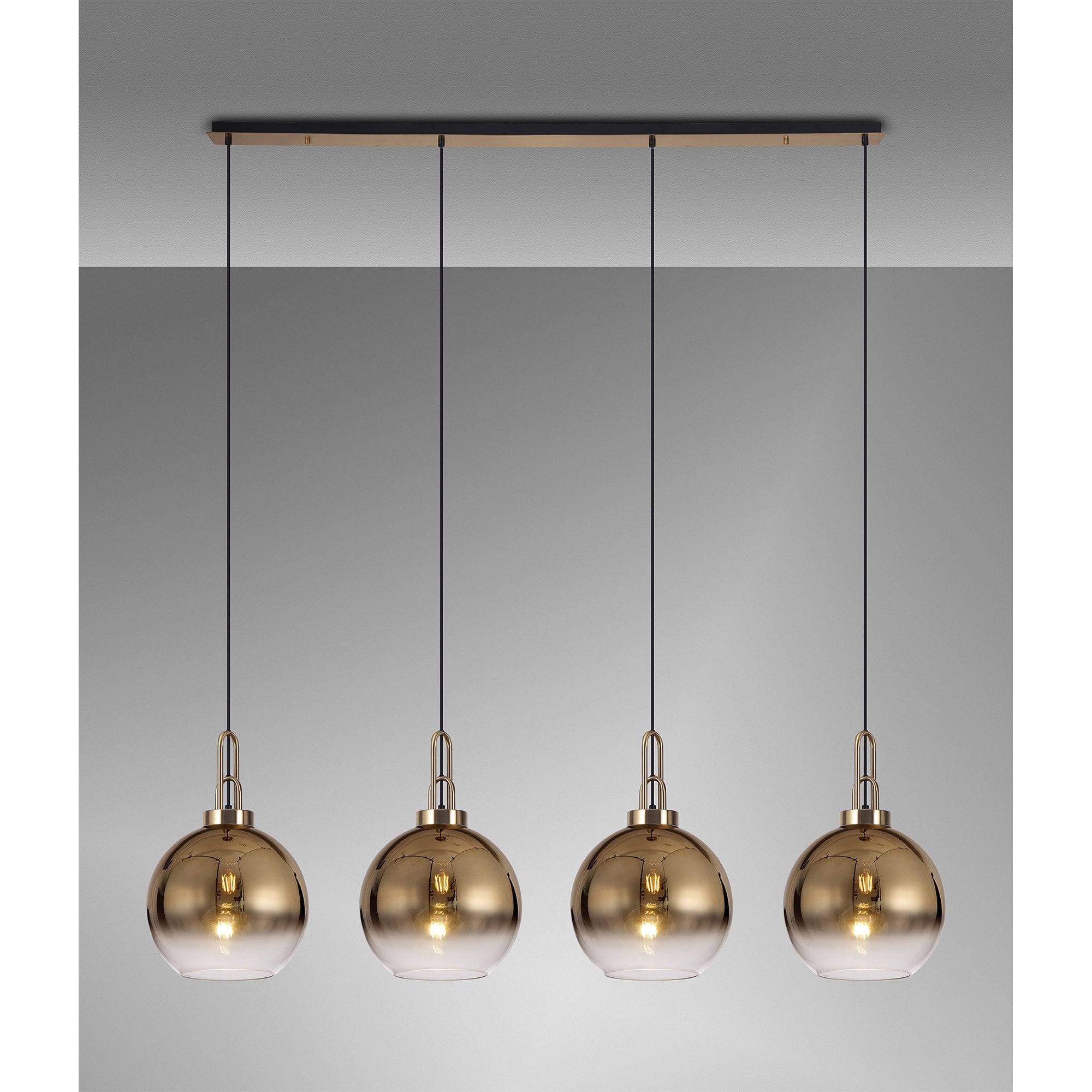 NLK06299 Acme 4 Light Linear Pendant Brass Gold Matt Black