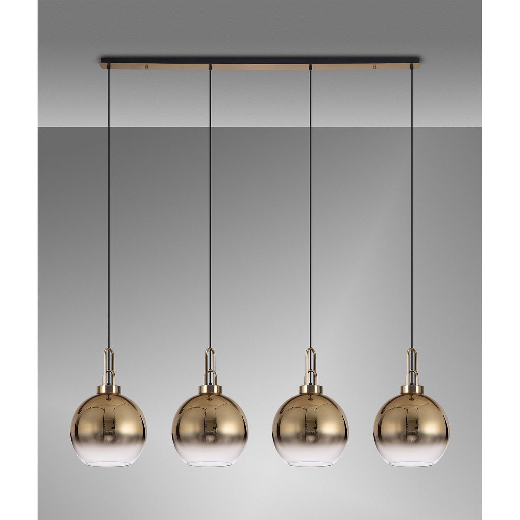 NLK06299 Acme 4 Light Linear Pendant Brass Gold Matt Black