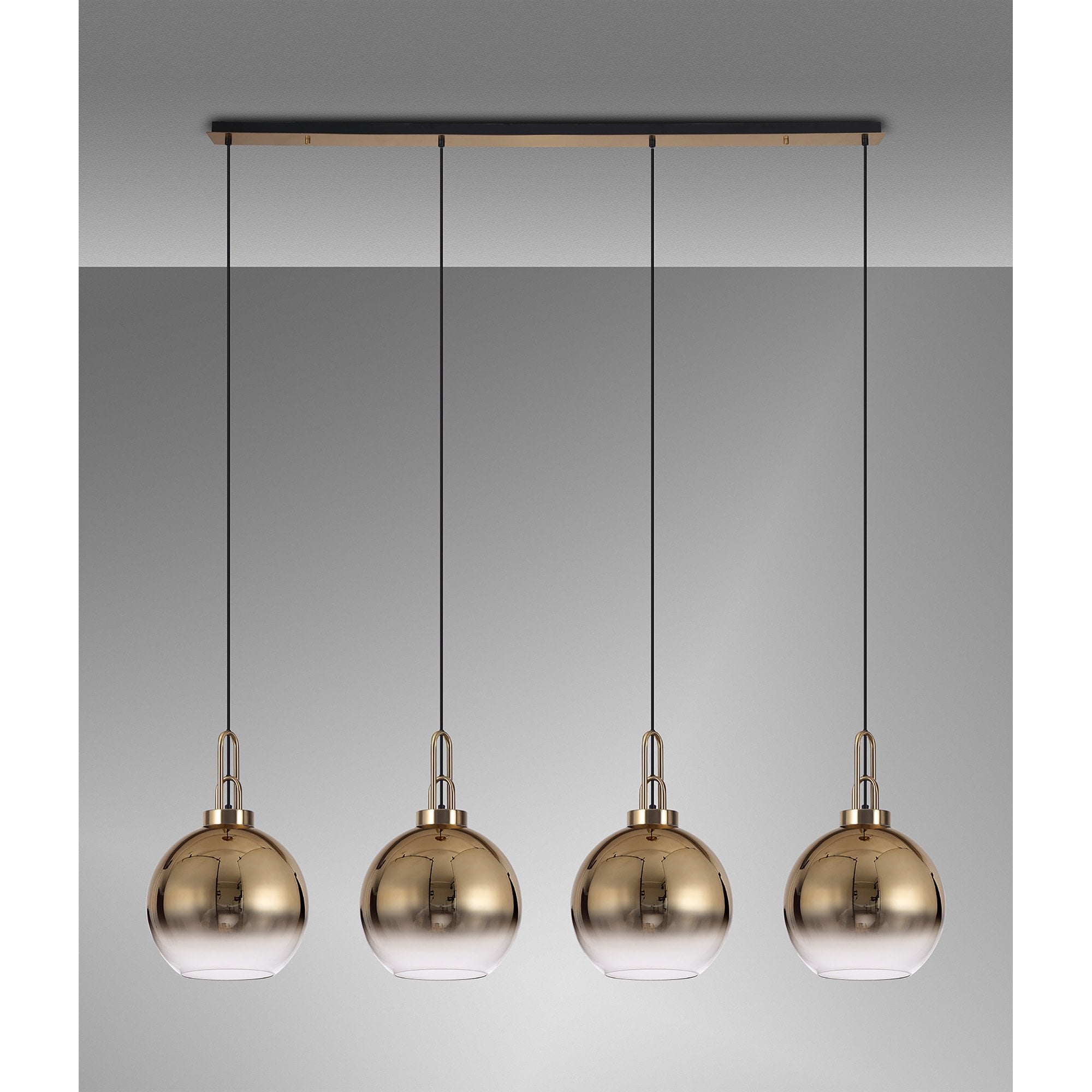 NLK06299 Acme 4 Light Linear Pendant Brass Gold Matt Black