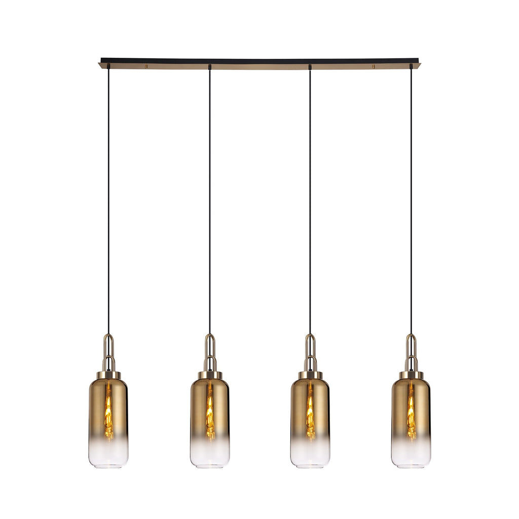NLK06309 Acme 4 Light Linear Pendant Brass Gold Matt Black