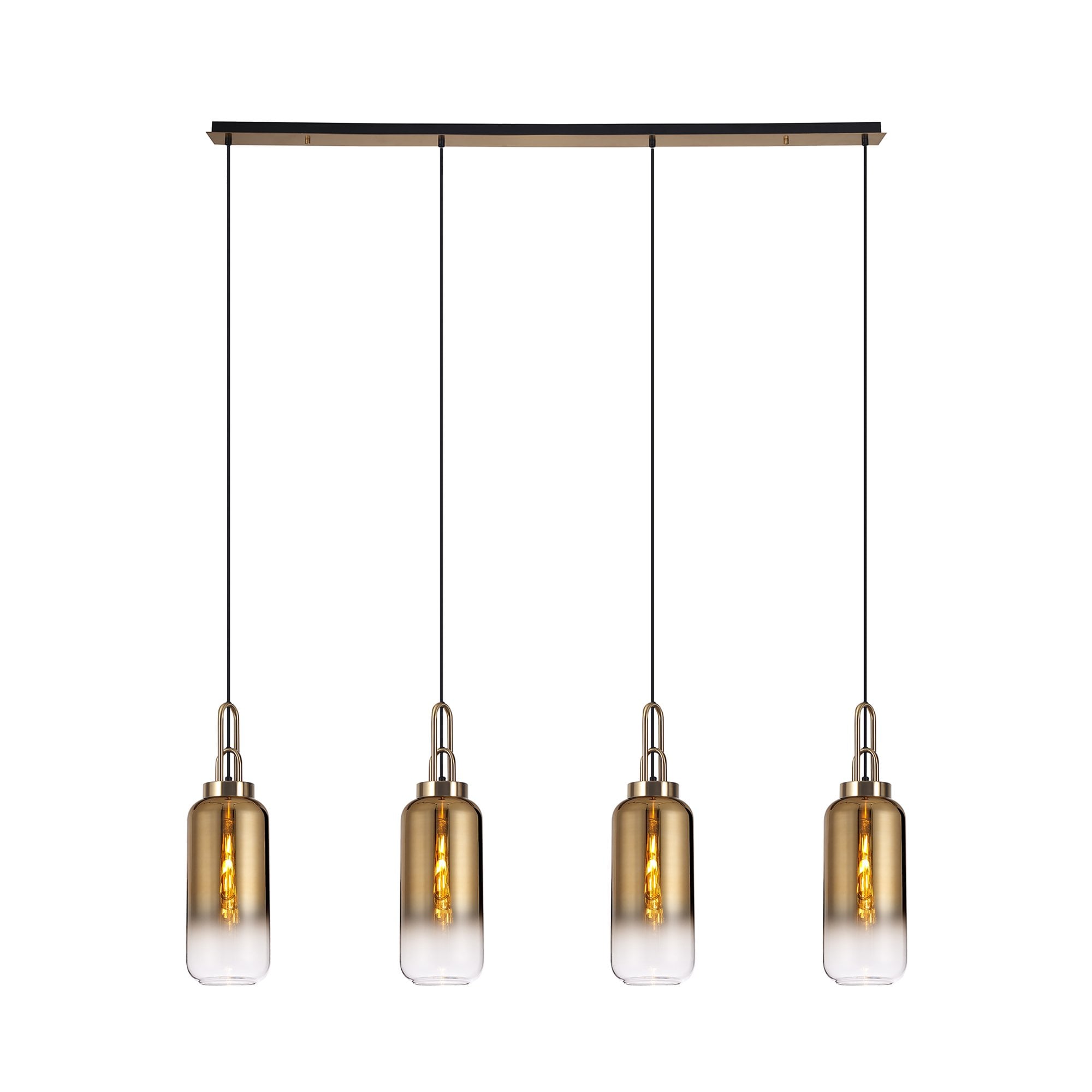 NLK06309 Acme 4 Light Linear Pendant Brass Gold Matt Black