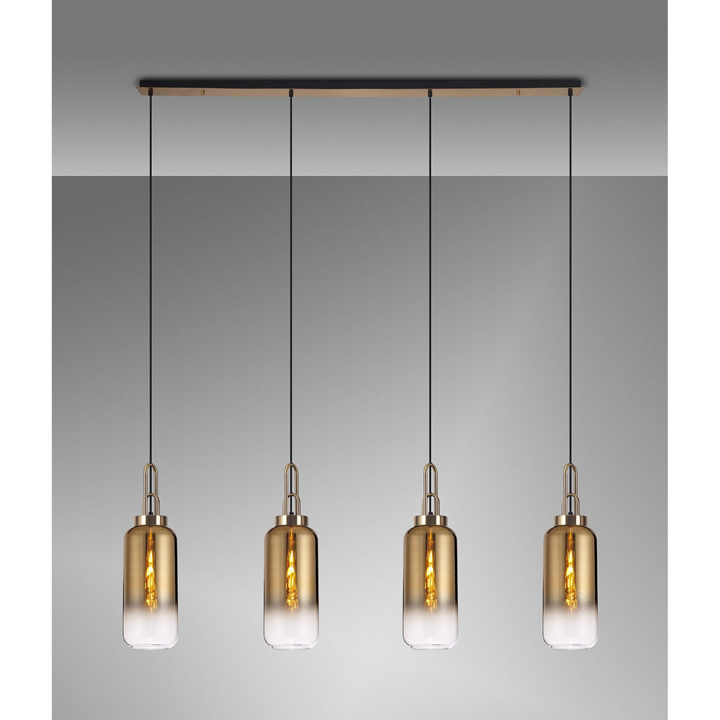 NLK06309 Acme 4 Light Linear Pendant Brass Gold Matt Black