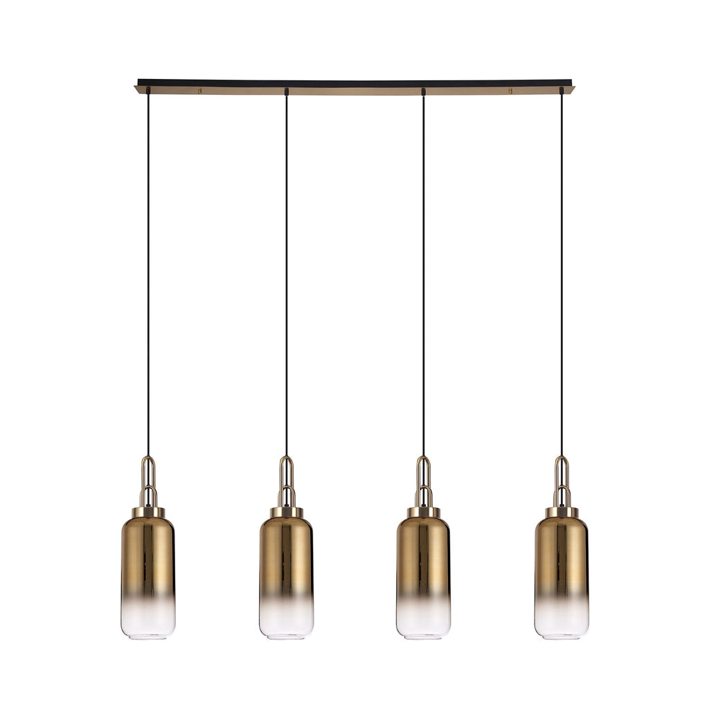 NLK06309 Acme 4 Light Linear Pendant Brass Gold Matt Black
