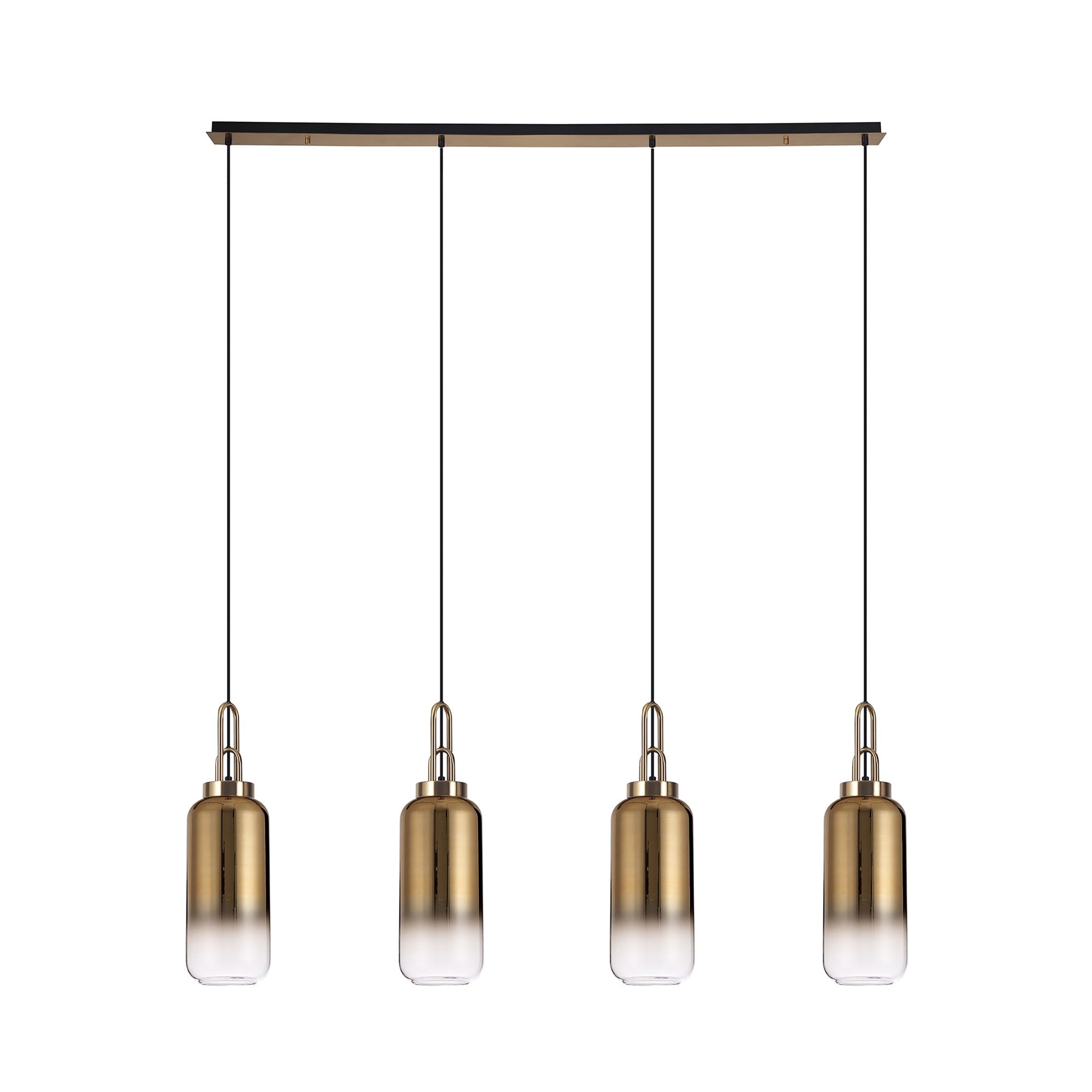 NLK06309 Acme 4 Light Linear Pendant Brass Gold Matt Black