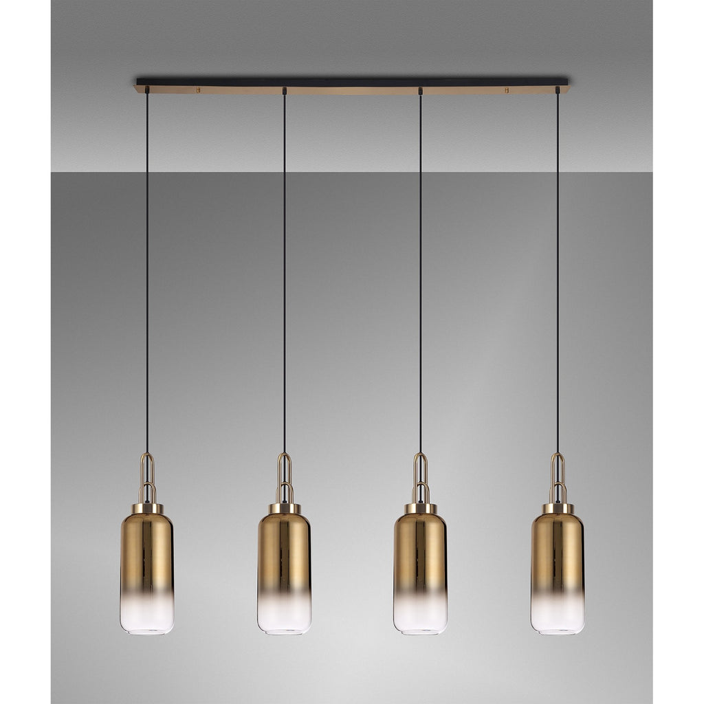 NLK06309 Acme 4 Light Linear Pendant Brass Gold Matt Black