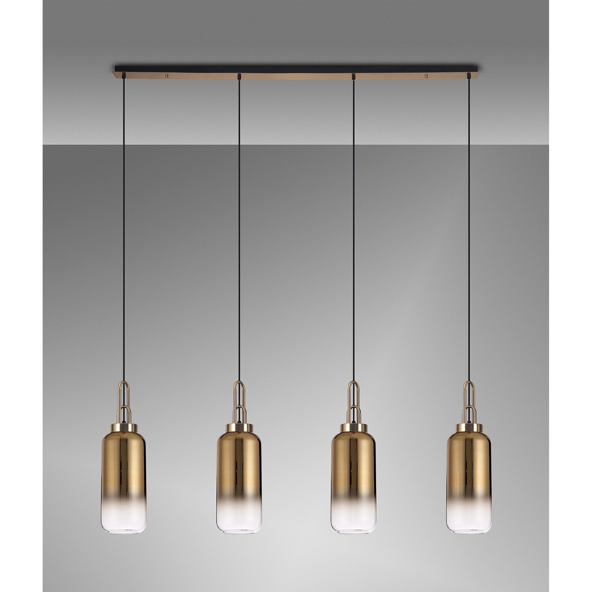 NLK06309 Acme 4 Light Linear Pendant Brass Gold Matt Black