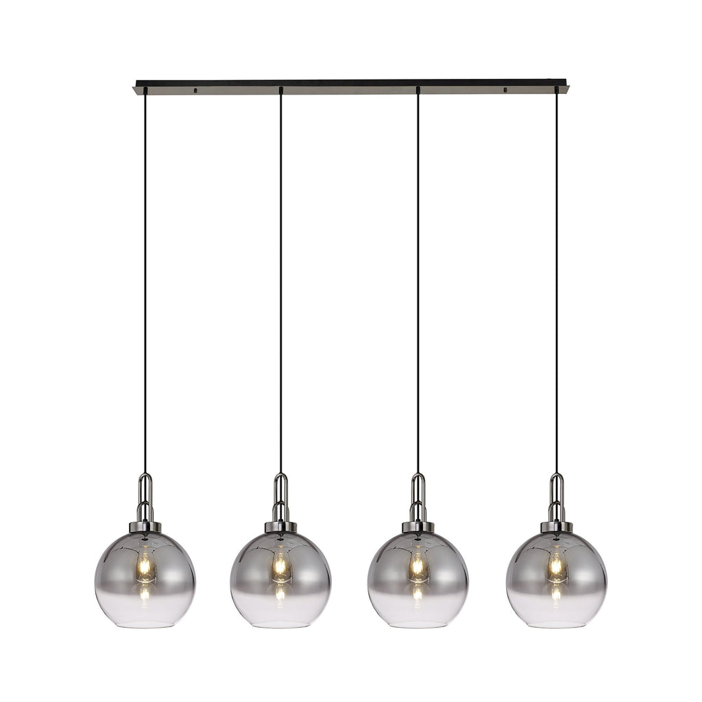 NLK06319 Acme 4 Light Linear Pendant Black Chrome Matt Black