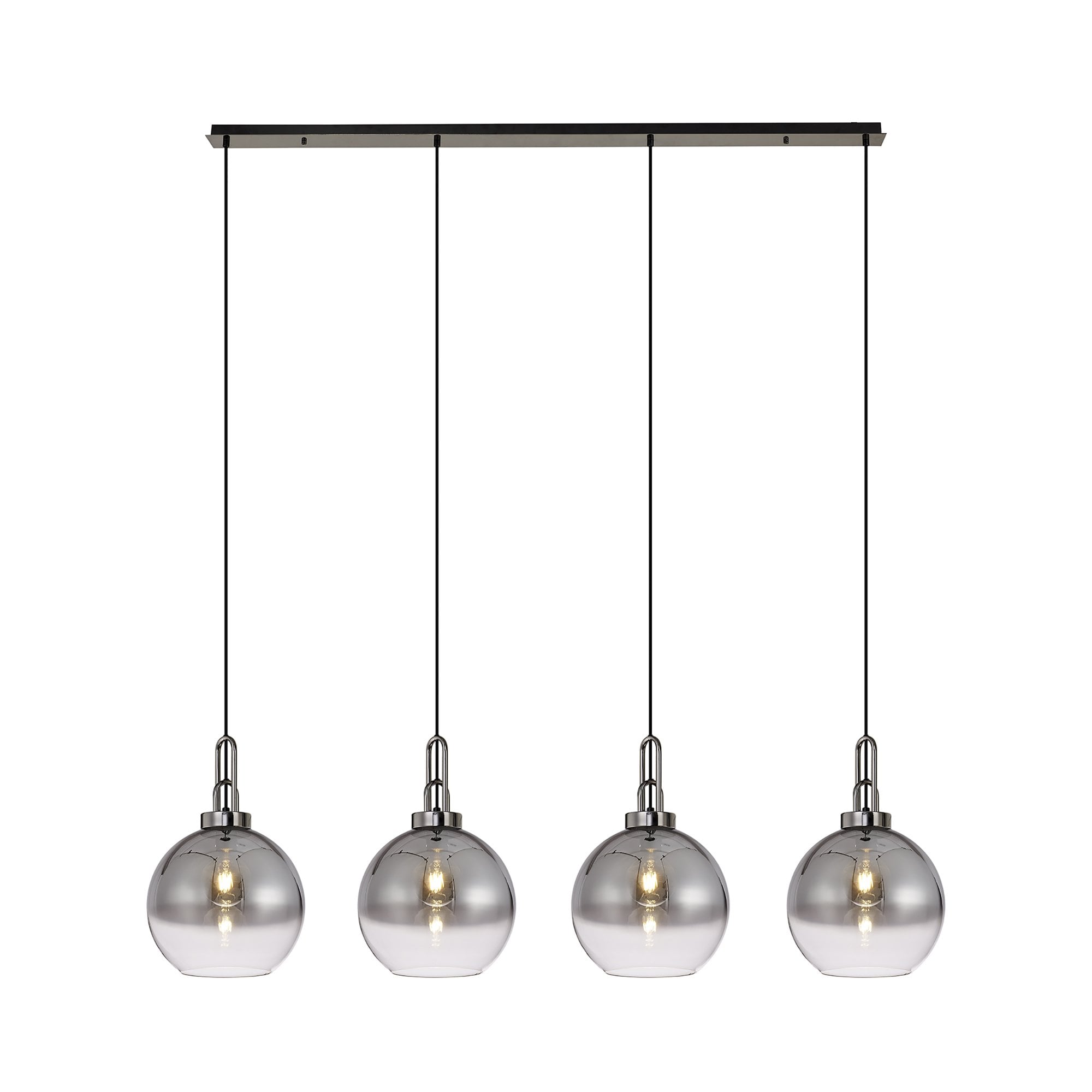 NLK06319 Acme 4 Light Linear Pendant Black Chrome Matt Black