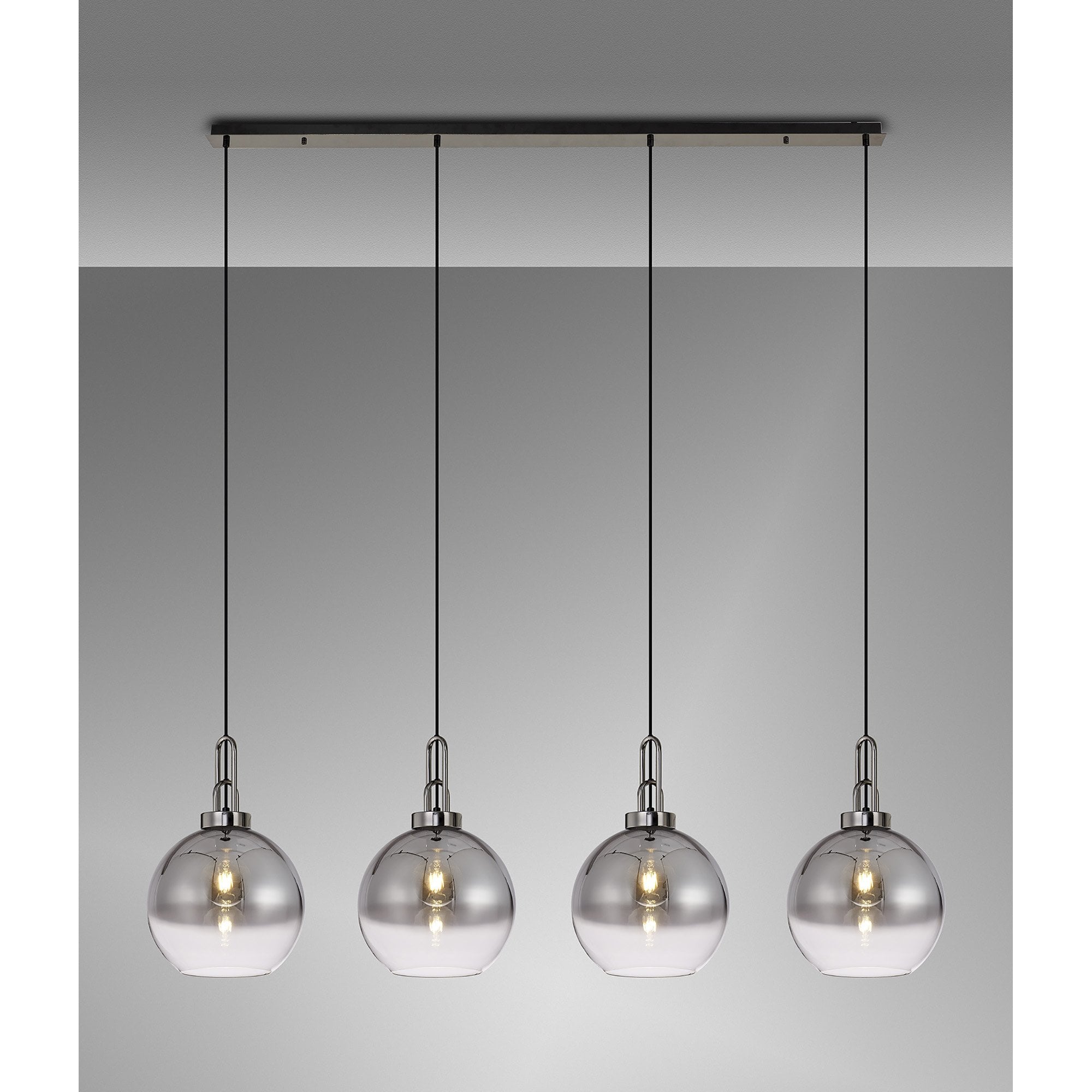 NLK06319 Acme 4 Light Linear Pendant Black Chrome Matt Black