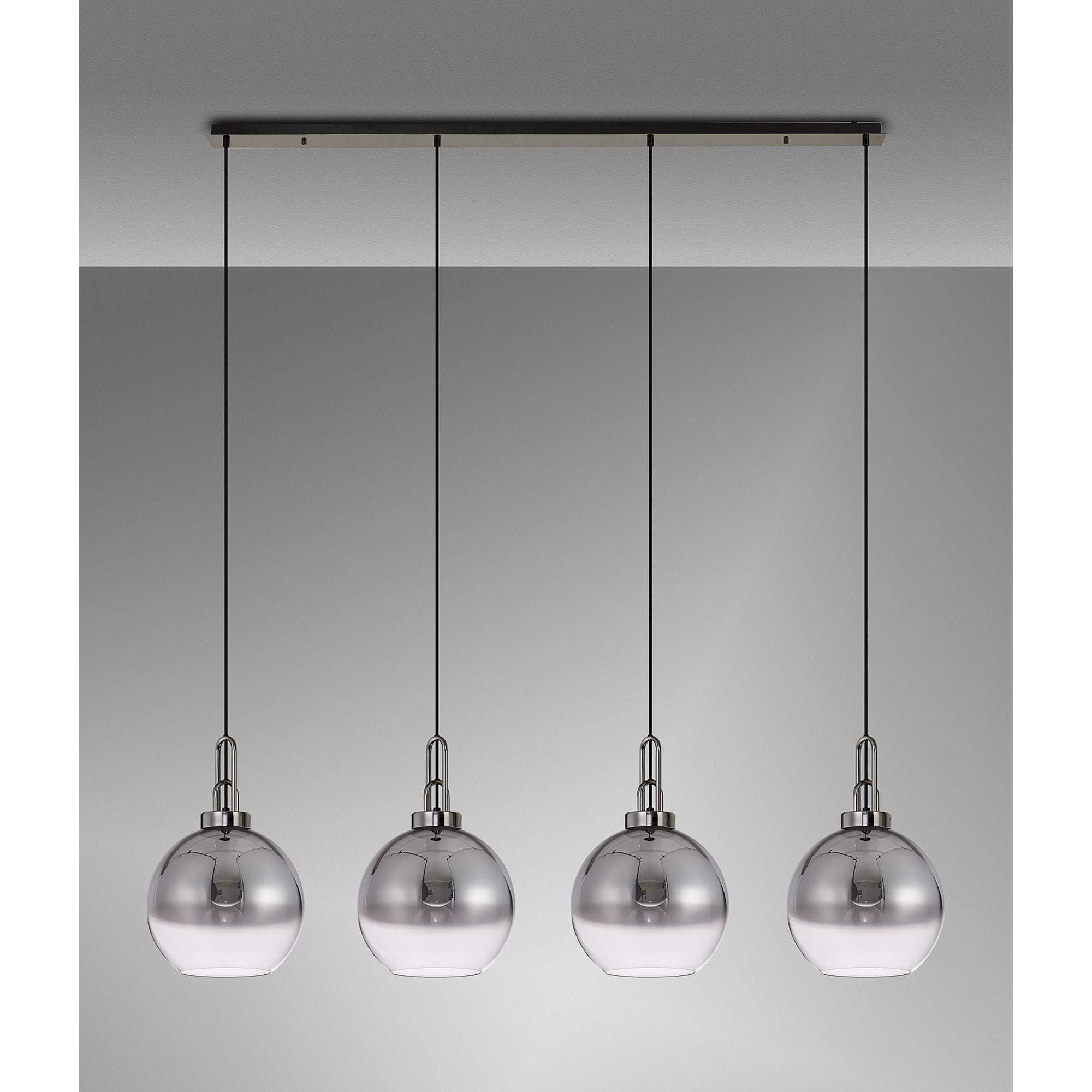 NLK06319 Acme 4 Light Linear Pendant Black Chrome Matt Black
