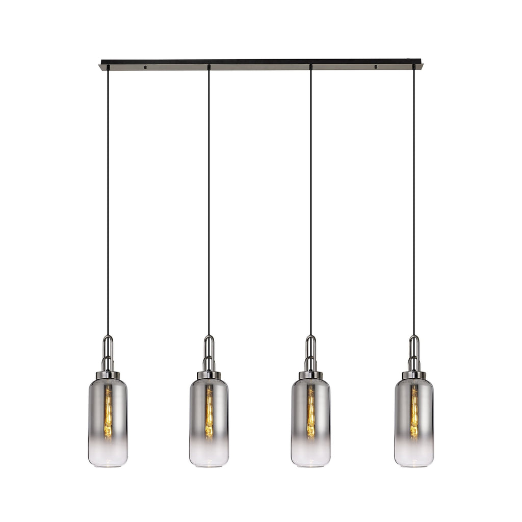 NLK06329 Acme 4 Light Linear Pendant Black Chrome Matt Black