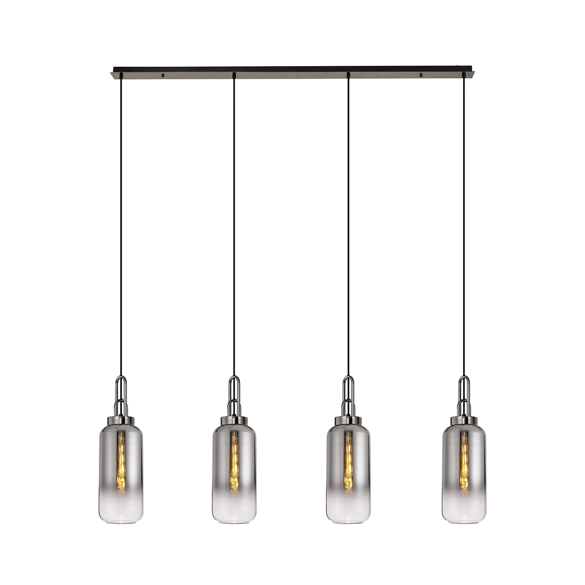 NLK06329 Acme 4 Light Linear Pendant Black Chrome Matt Black