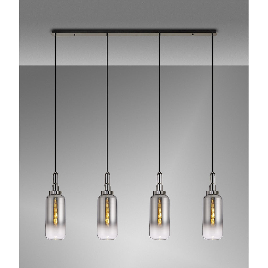 NLK06329 Acme 4 Light Linear Pendant Black Chrome Matt Black