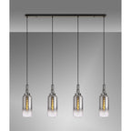NLK06329 Acme 4 Light Linear Pendant Black Chrome Matt Black