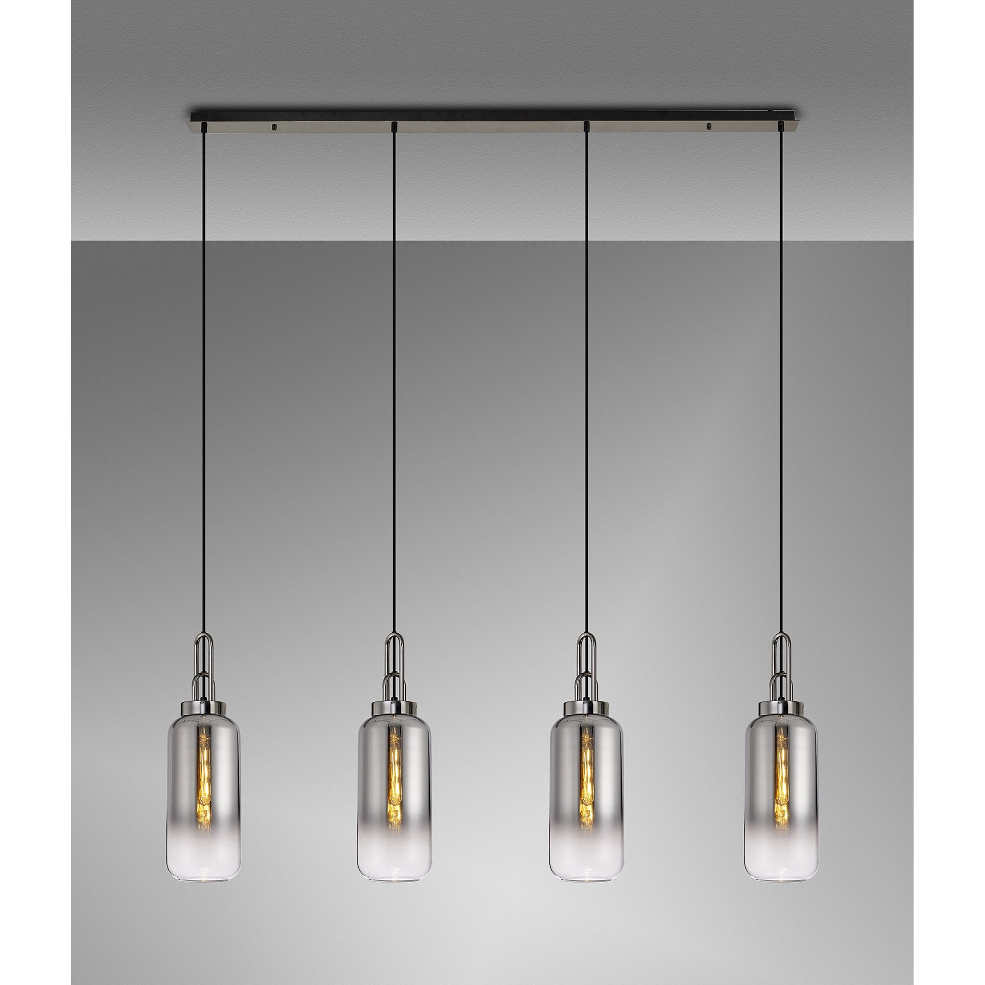 NLK06329 Acme 4 Light Linear Pendant Black Chrome Matt Black