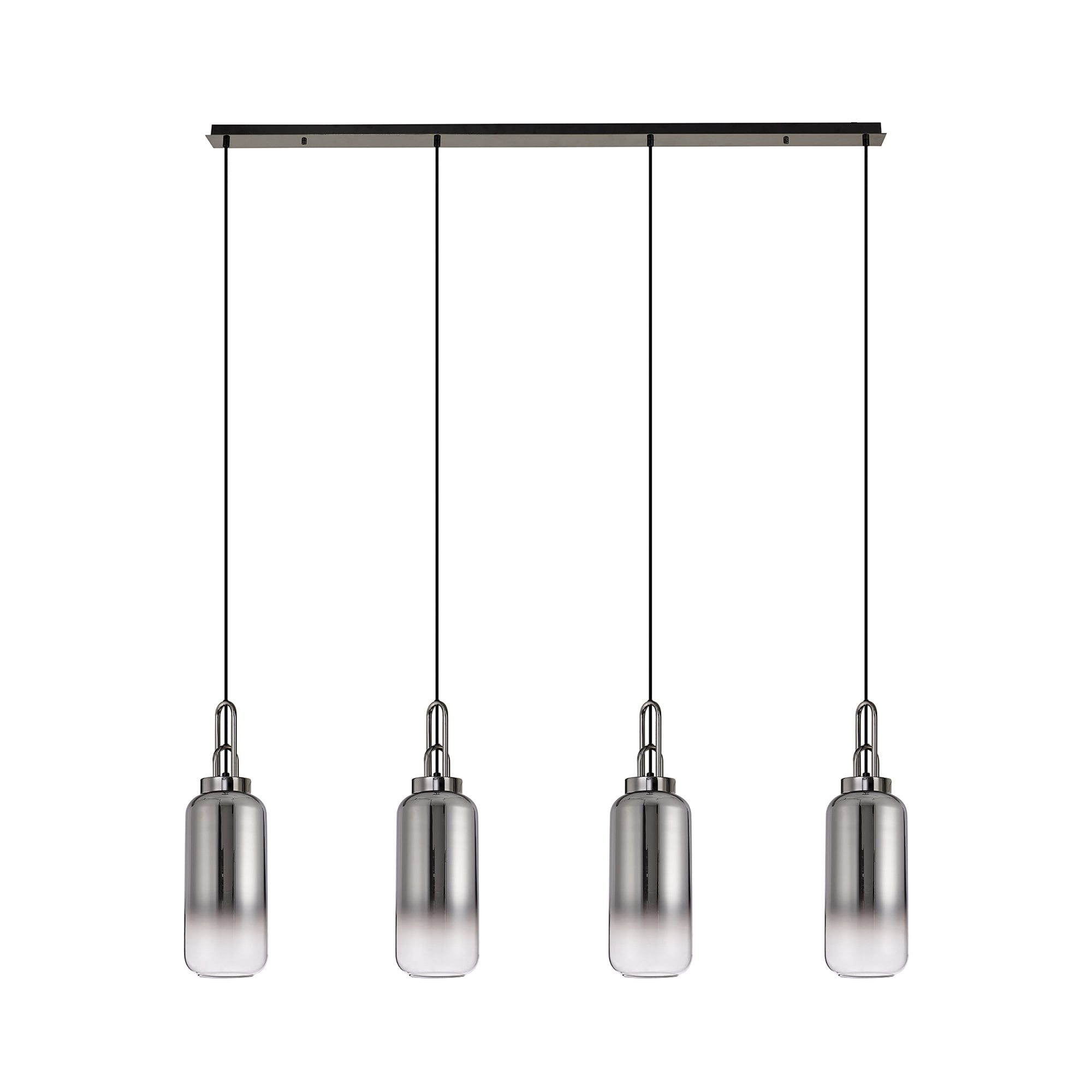 NLK06329 Acme 4 Light Linear Pendant Black Chrome Matt Black