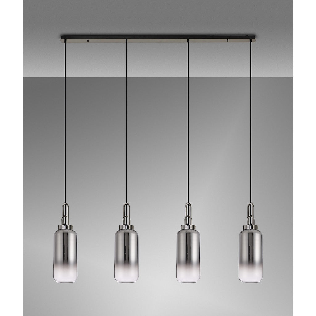 NLK06329 Acme 4 Light Linear Pendant Black Chrome Matt Black