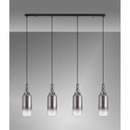 NLK06329 Acme 4 Light Linear Pendant Black Chrome Matt Black